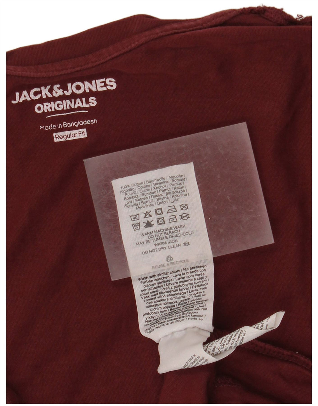 Jack & Jones muška majica kratkih rukava Regular kroja, mali kestenjasti pamuk