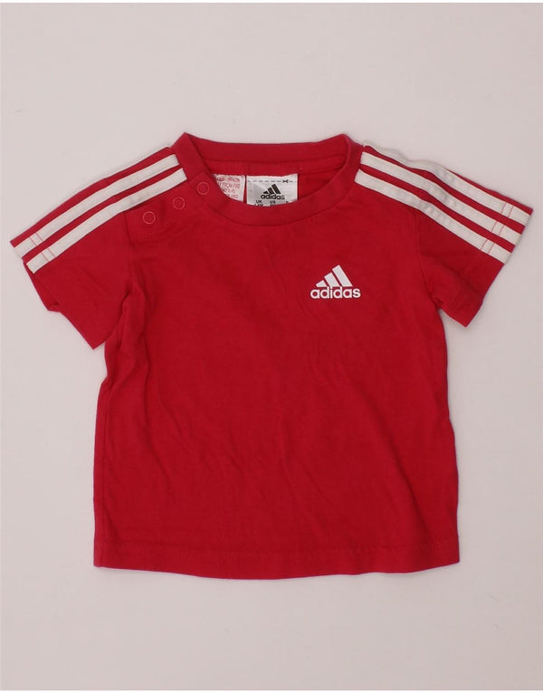ADIDAS Baby Girls T-Shirt Top 3-6 Months Red Cotton