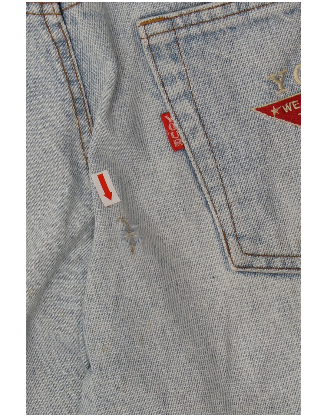 Vintage muške ravne traperice W34 L30 plavi pamuk