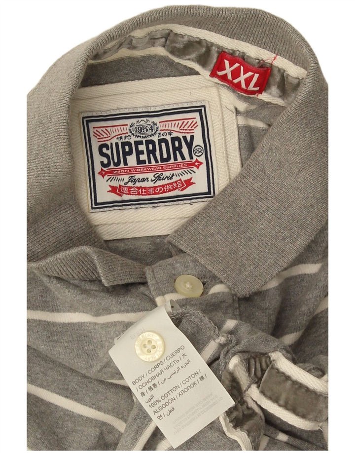 Superdry muška polo majica 2XL pamuk na sive pruge
