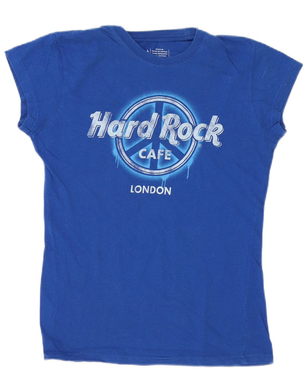 Hard Rock Cafe Ženska majica kratkih rukava London Graphic Top UK 12 Srednje plavi pamuk