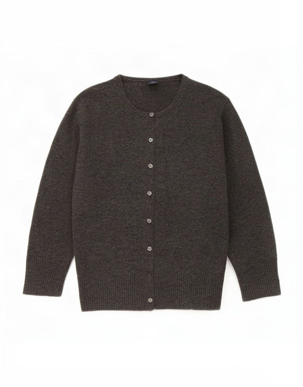 Gap Womens 3/4 Sleeve Cardigan Sweater UK 14 Large Grey Lambswool