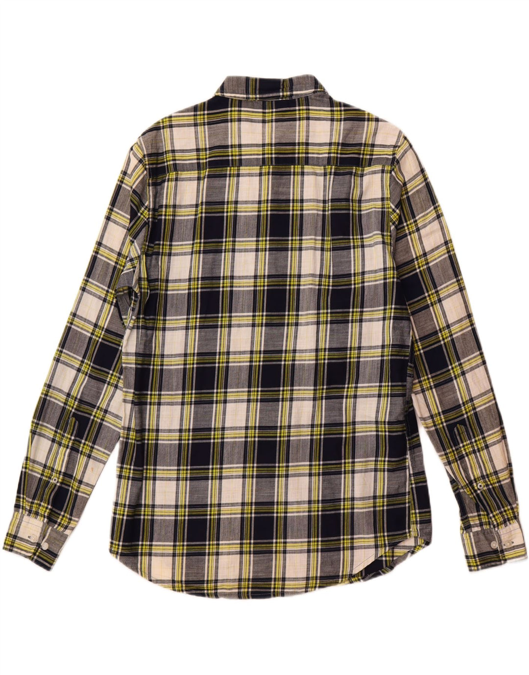 Benetton muška karirana košulja, velika tamnoplava karirana pamuk