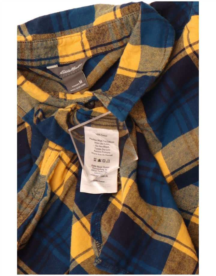 EDDIE BAUER Ženski pulover, flanelska košulja UK 12 Srednje plavi karirani pamuk