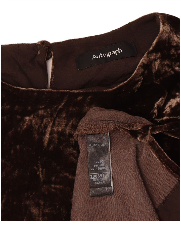 Marks & Spencer Ženska autograph bluza od velura Top UK 10 Small Brown
