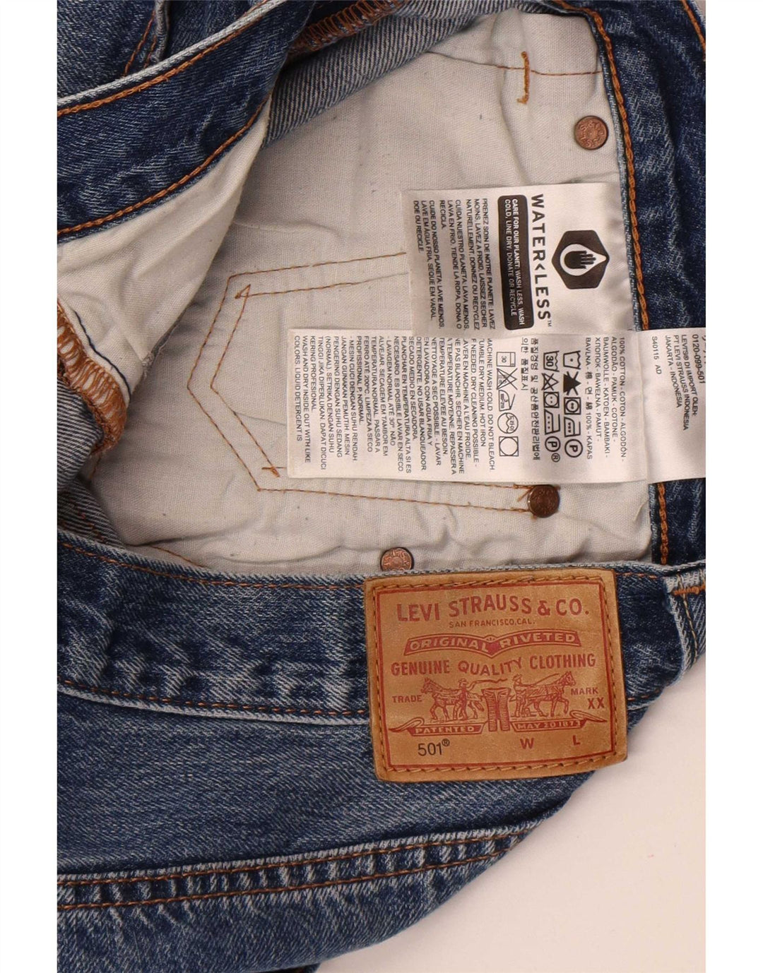 Levi's ženske kratke traper hlače 501 W28 srednje plavi pamuk