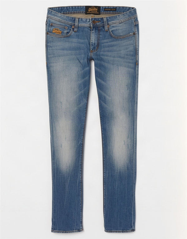 Superdry Mens Corporal Distressed Slim Jeans W31 L32 Plavi pamuk