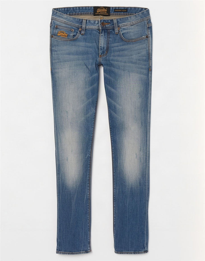 Superdry Mens Corporal Distressed Slim Jeans W31 L32 Plavi pamuk
