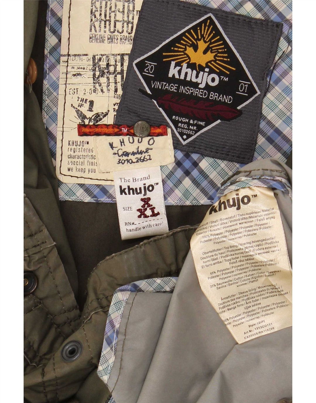 KHUJO ženska jakna parka s kapuljačom UK 20 2XL kaki poliester