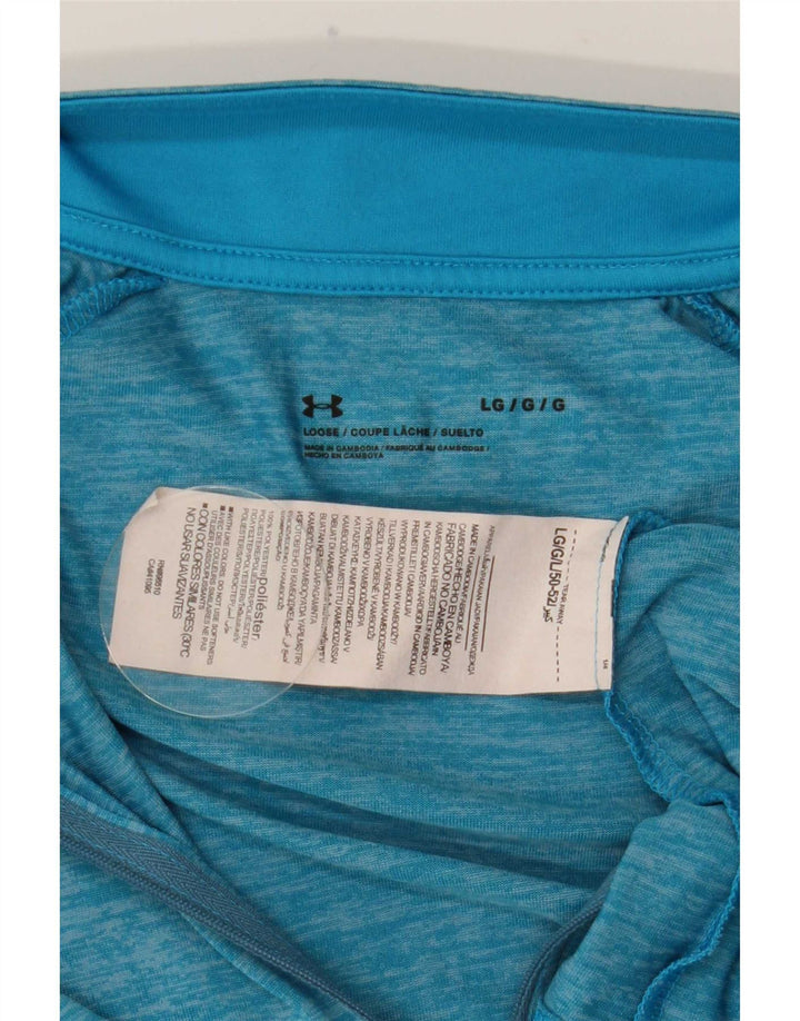 Under Armour muška majica s izrezom i dugim rukavima s velikim plavim pjegama od poliestera