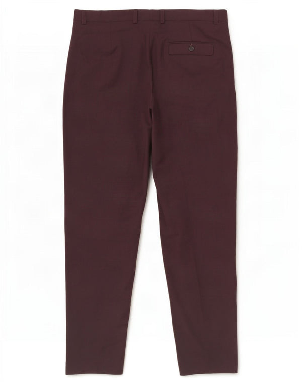 Topshop Ženske uske hlače UK 12 srednje W30 L27 Bordo poliester