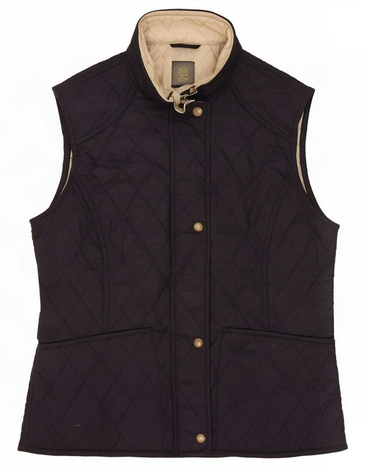 Barbour Womens Quilted Gilet UK 12 Medium Navy Blue Polyamide