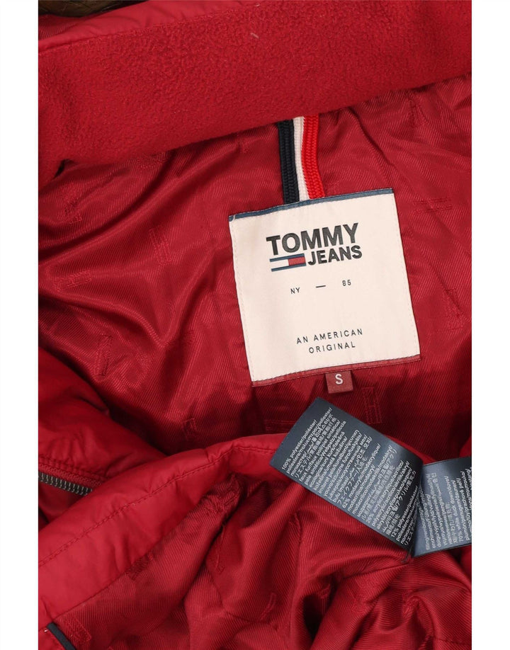 Tommy Hilfiger ženska podstavljena jakna s kapuljačom UK 10 mali crveni poliester