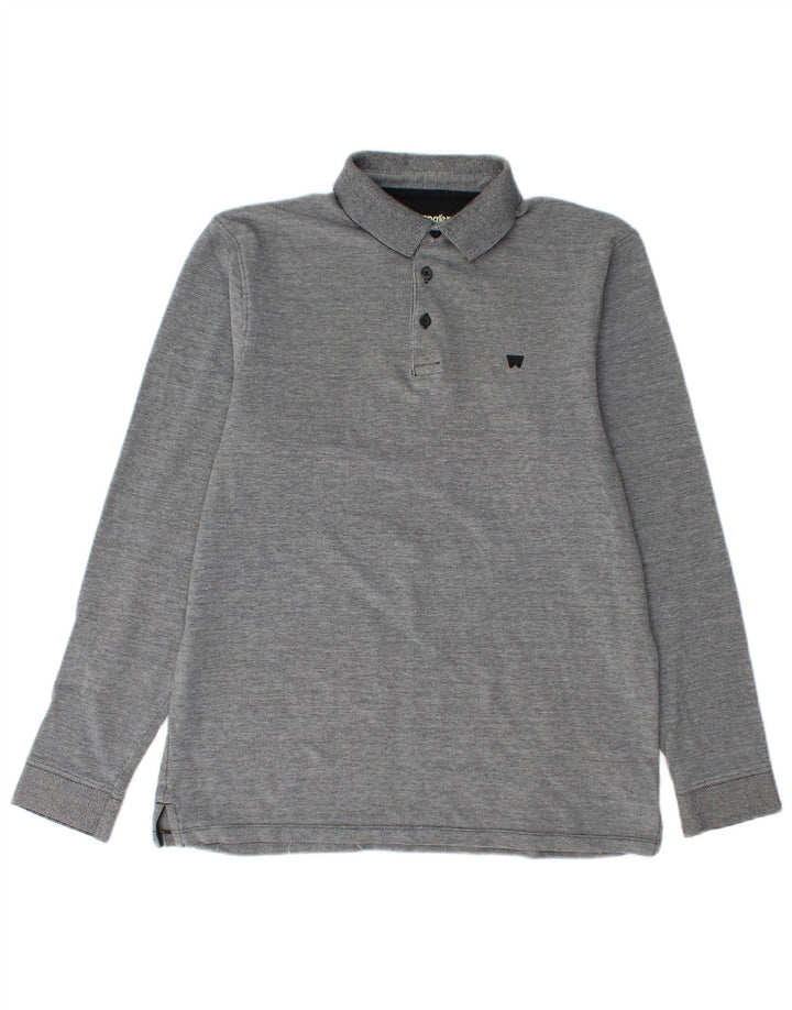 WRANGLER muška polo majica dugih rukava srednje sivi pamuk