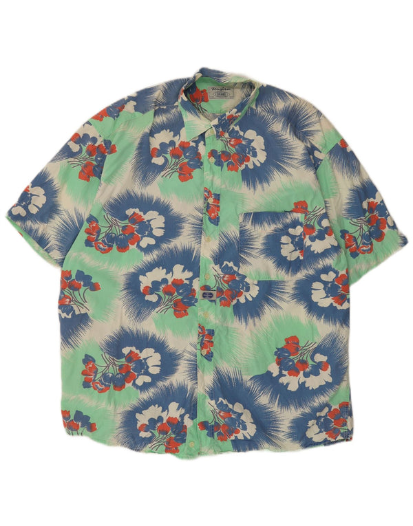 UNIFORMA Muška majica kratkih rukava XL Zeleni cvjetni pamuk