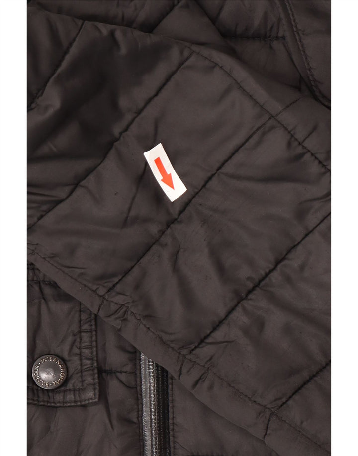Barbour muška podstavljena jakna s kapuljačom UK 40 veliki crni poliester