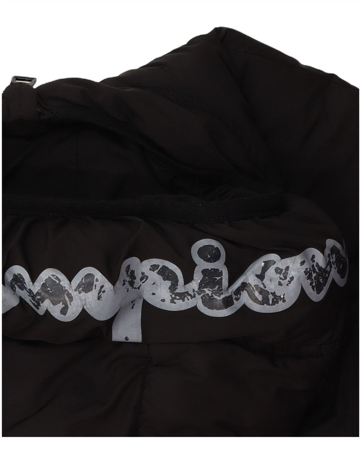 Podstavljena jakna s kapuljačom CHAMPION za dječake 15-16 godina 2XL crna