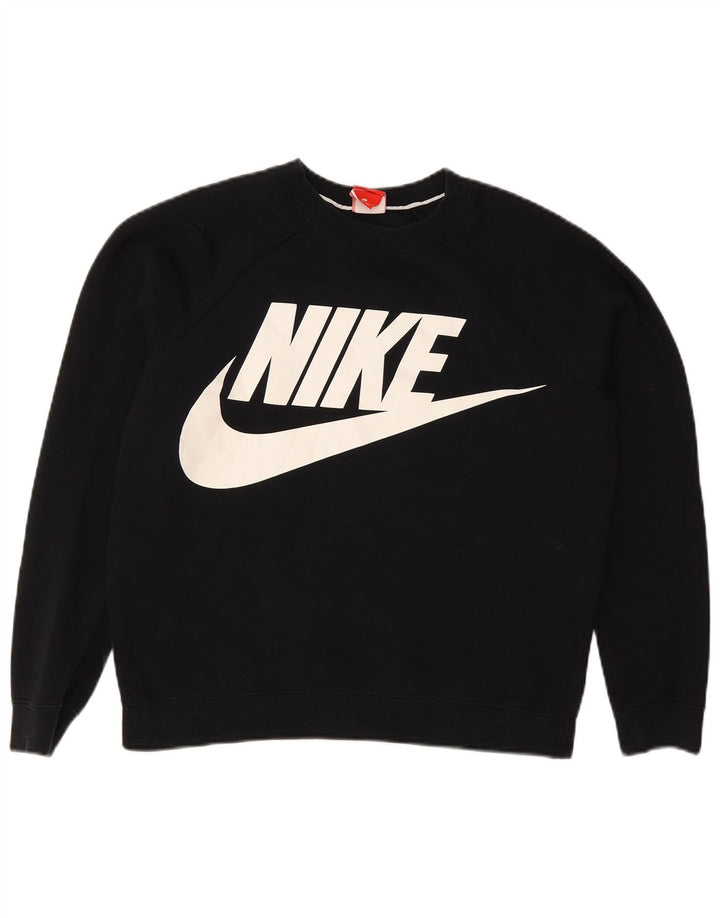 Ženska majica Nike Graphic Sweatshirt UK 14 Srednje crni pamuk