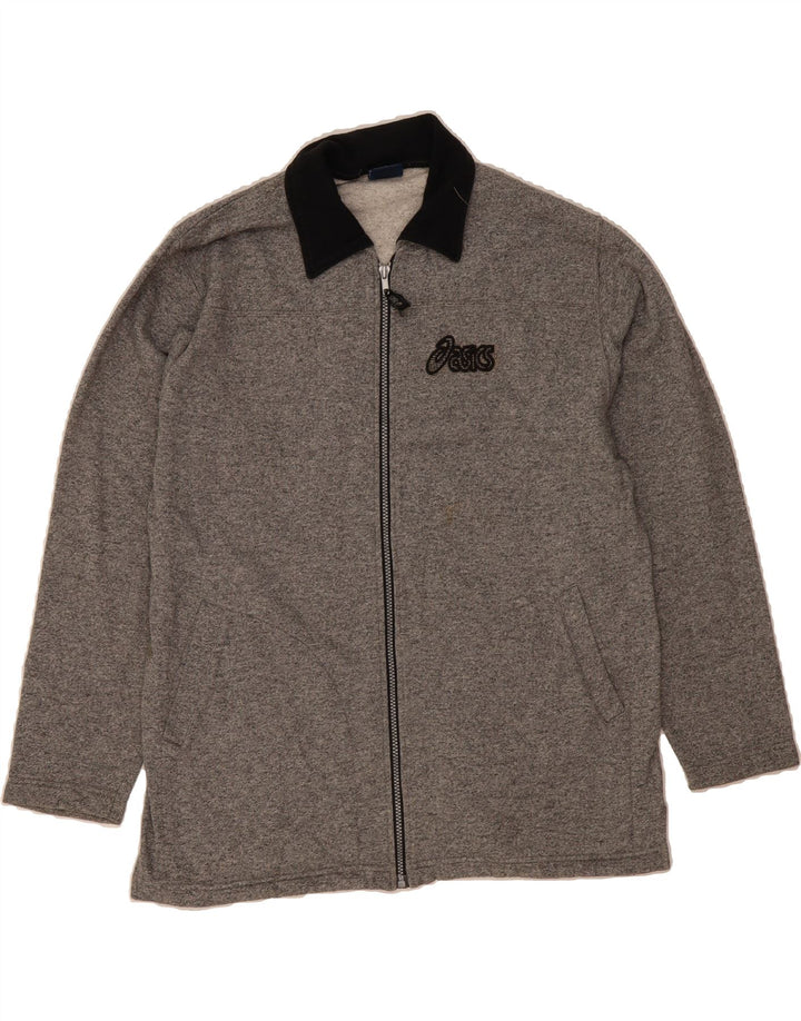 ASICS Mens Tracksuit Top Jacket Large Grey Cotton Vintage Asics and Second-Hand Asics from Messina Hembry 