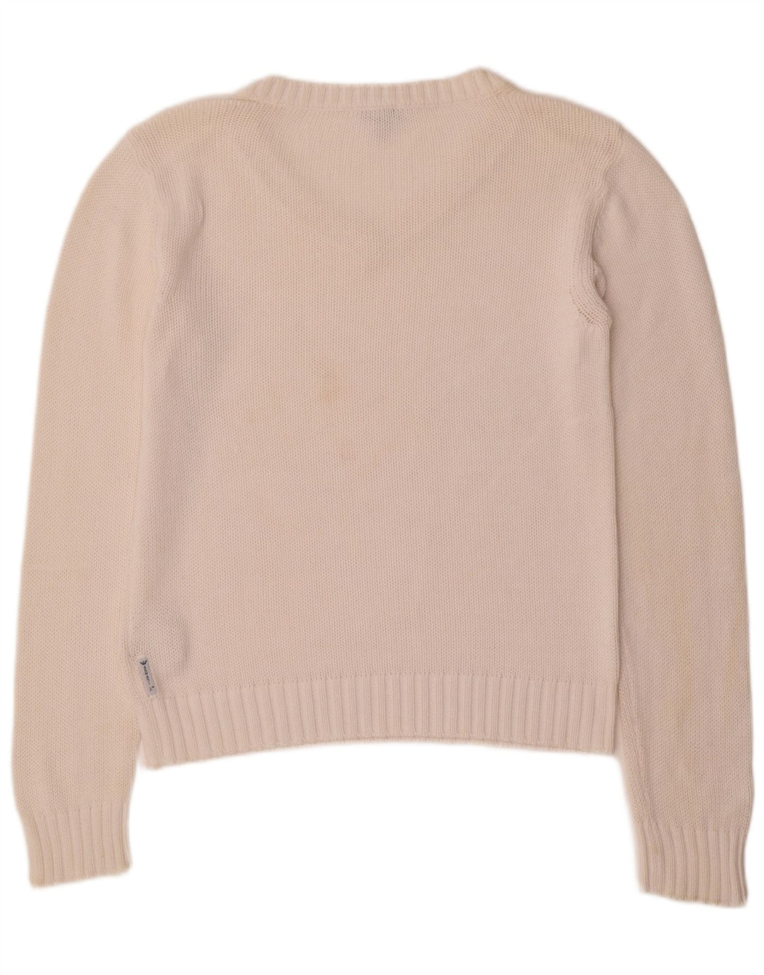 ARMANI JEANS Ženski džemper s V-izrezom UK 16 Veliki bijeli pamuk