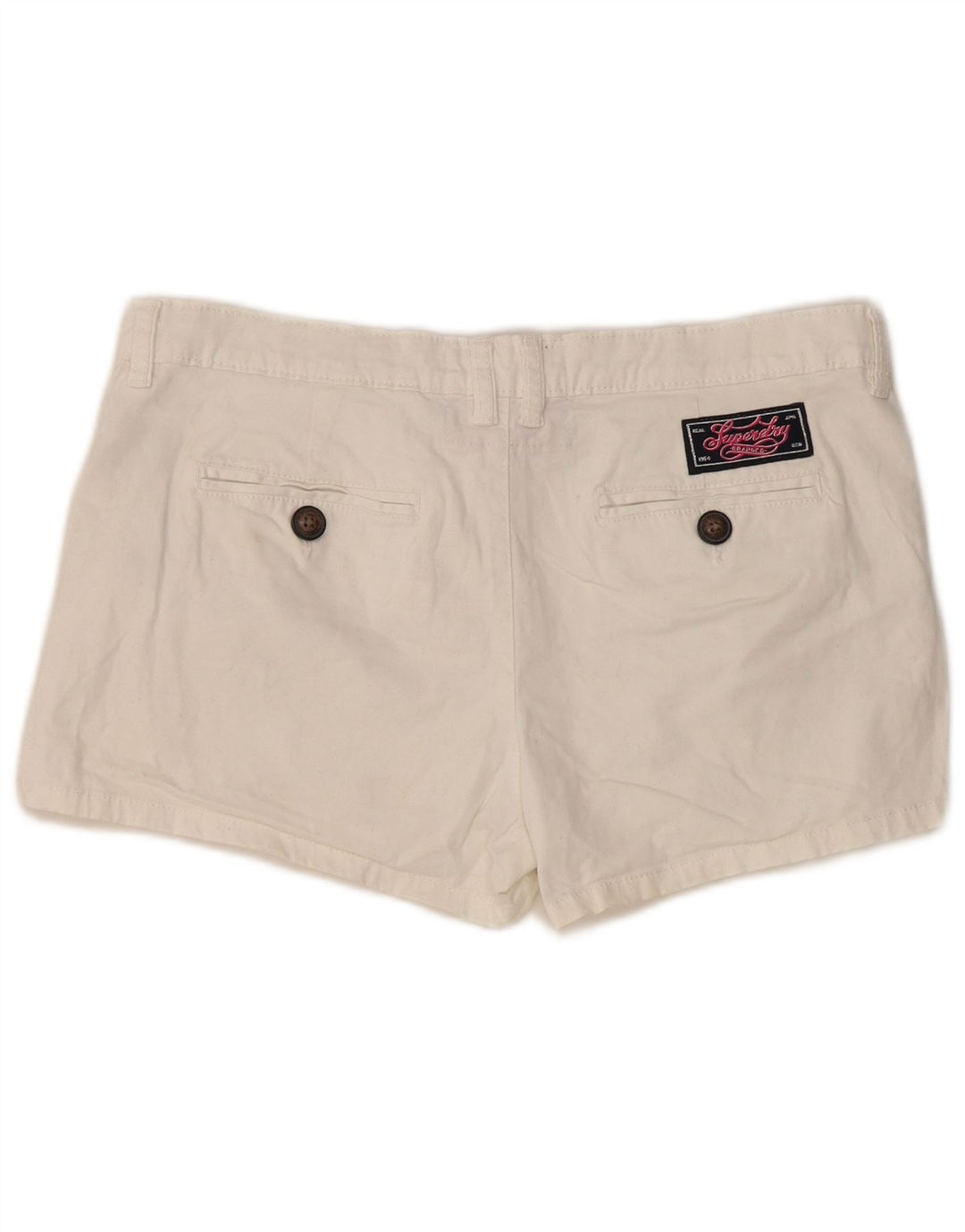 Superdry ženske chino kratke hlače srednje veličine W34 bijeli pamuk