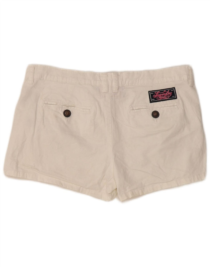 Superdry ženske chino kratke hlače srednje veličine W34 bijeli pamuk