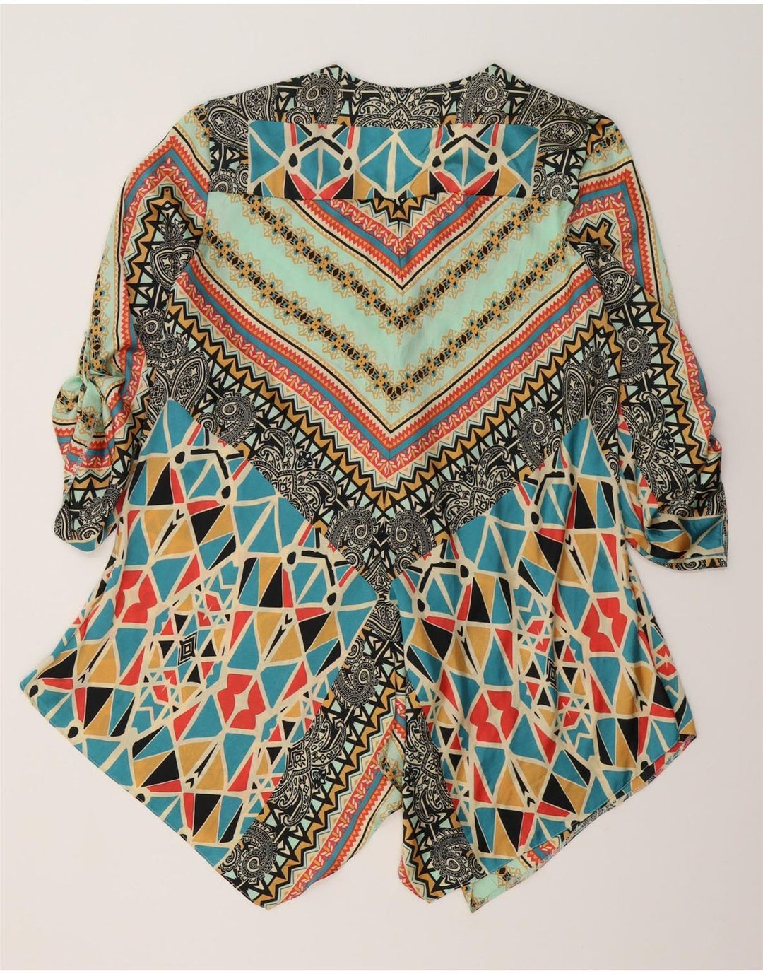 WALLIS Ženski asimetrični kardigan UK 18 XL Višebojni geometrijski