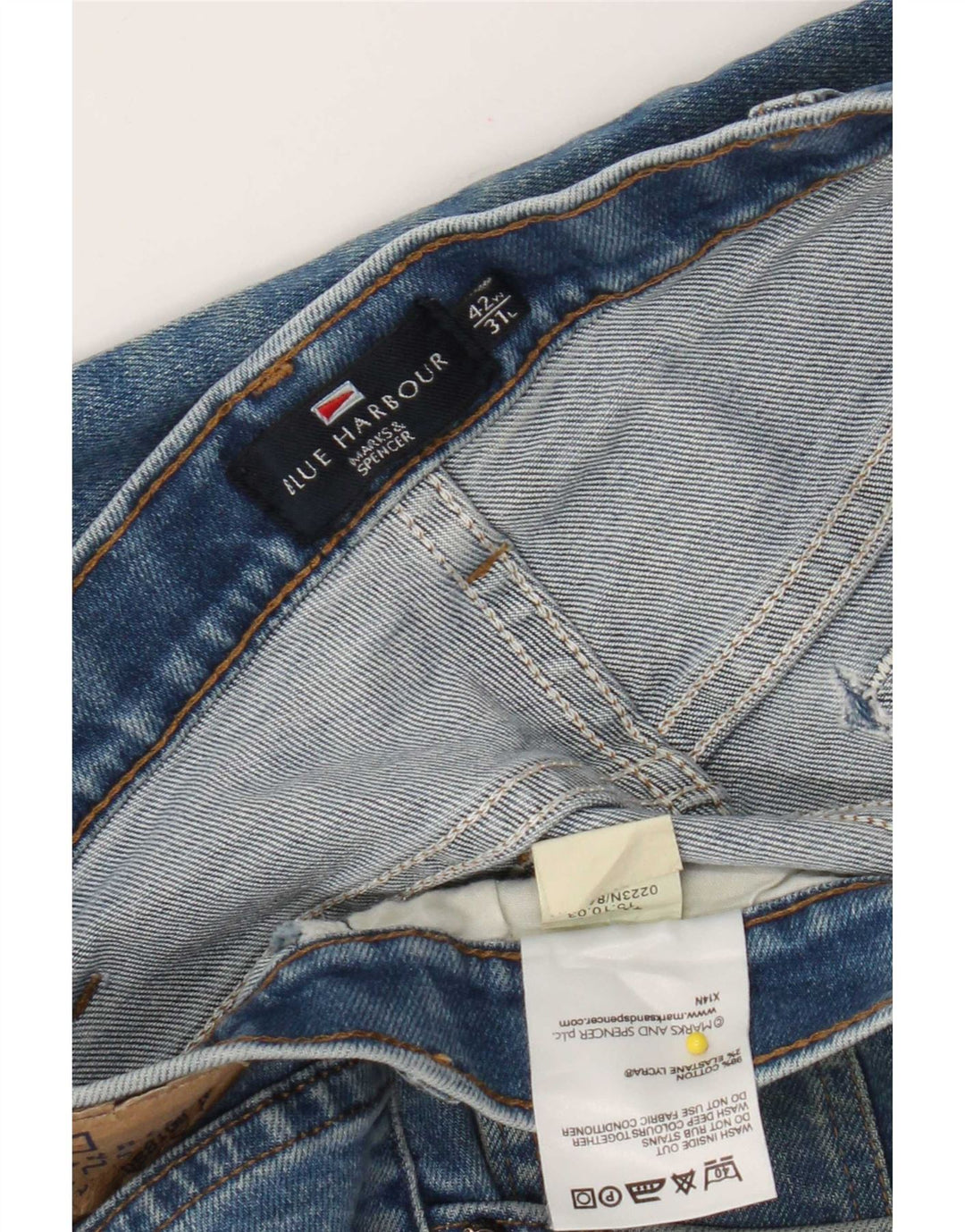 Marks & Spencer muške ravne traperice Blue Harbor W42 L31 pamuk