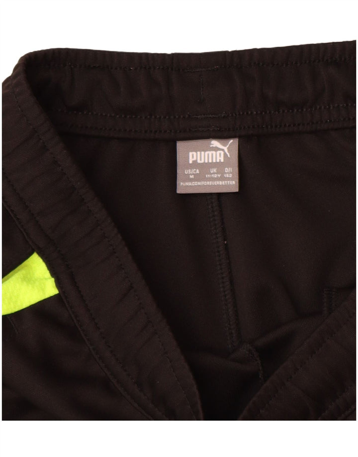 PUMA Boys Tracksuit Trousers 11-12 Years  Black Colourblock Polyester
