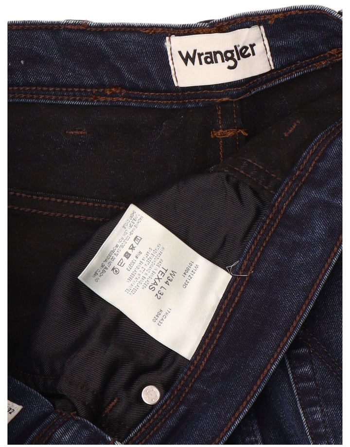 WRANGLER Muške Texas Straight Jeans W34 L32 Plavi pamuk