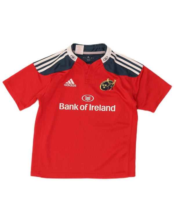 ADIDAS Boys Munster Rugby Graphic T-Shirt majica kratkih rukava 11-12 Years Red Colourblock