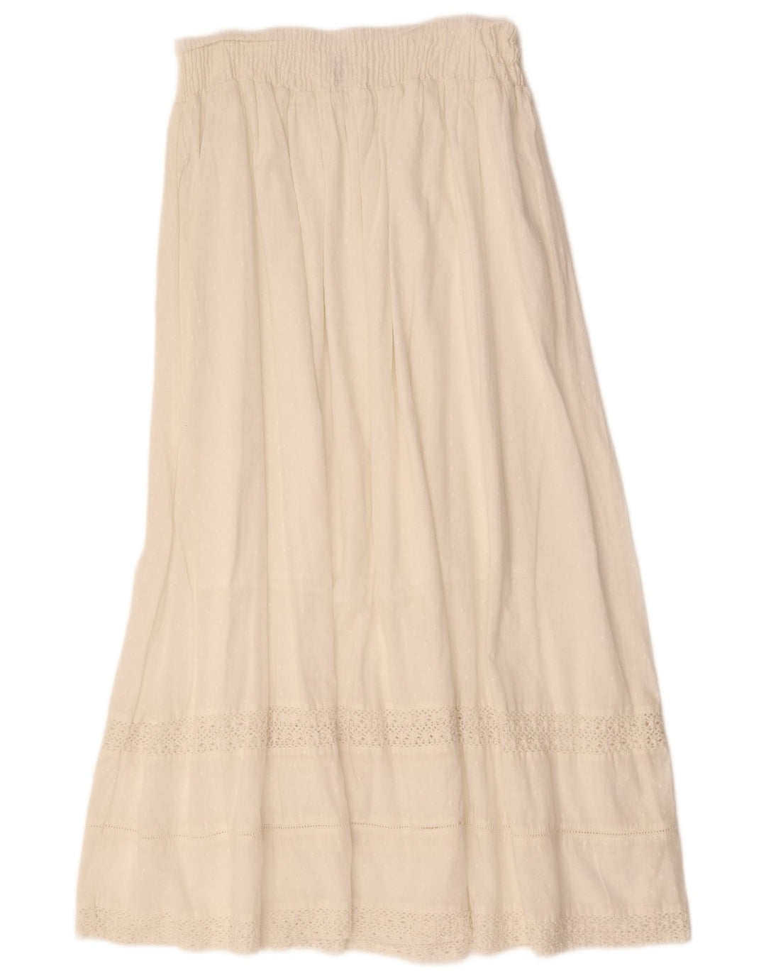 BENETTON ženska ciganska suknja visokog struka W28 srednje bijele točke