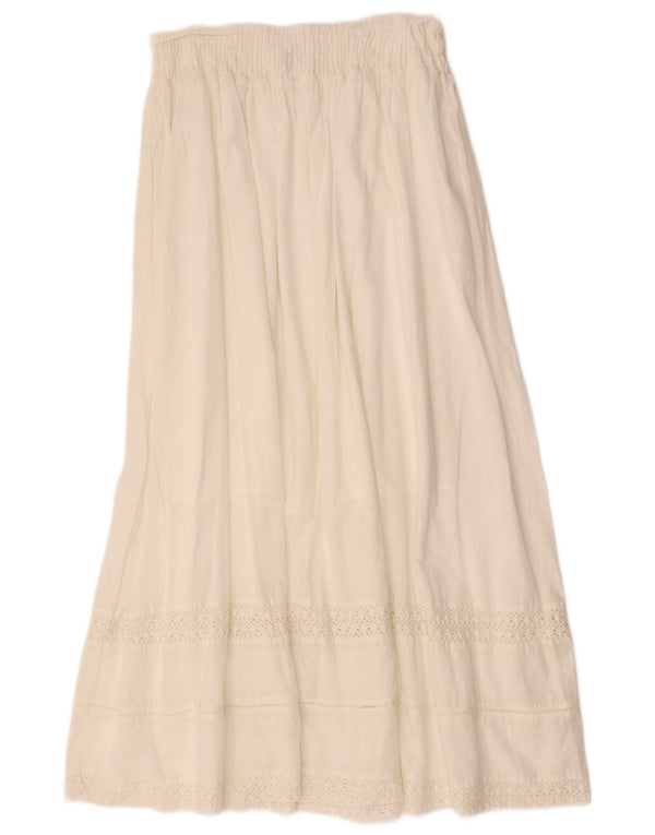 BENETTON Womens High Waist Gypsy Skirt W28 Medium White Spotted