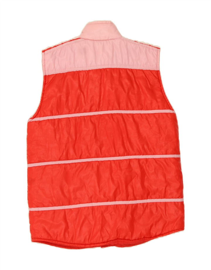 VINTAGE Mens Graphic Gilet UK 38 Medium Red Striped Polyester Vintage Vintage and Second-Hand Vintage from Messina Hembry 