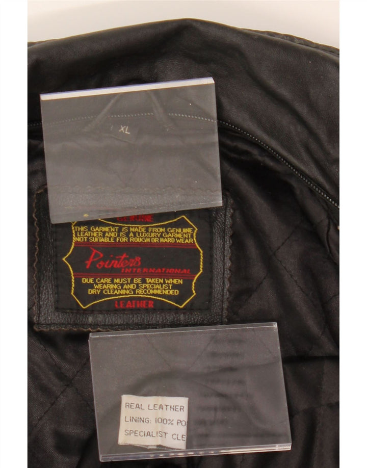 POINTERS Mens Leather Jacket UK 42 XL Black Leather Vintage Pointers and Second-Hand Pointers from Messina Hembry 