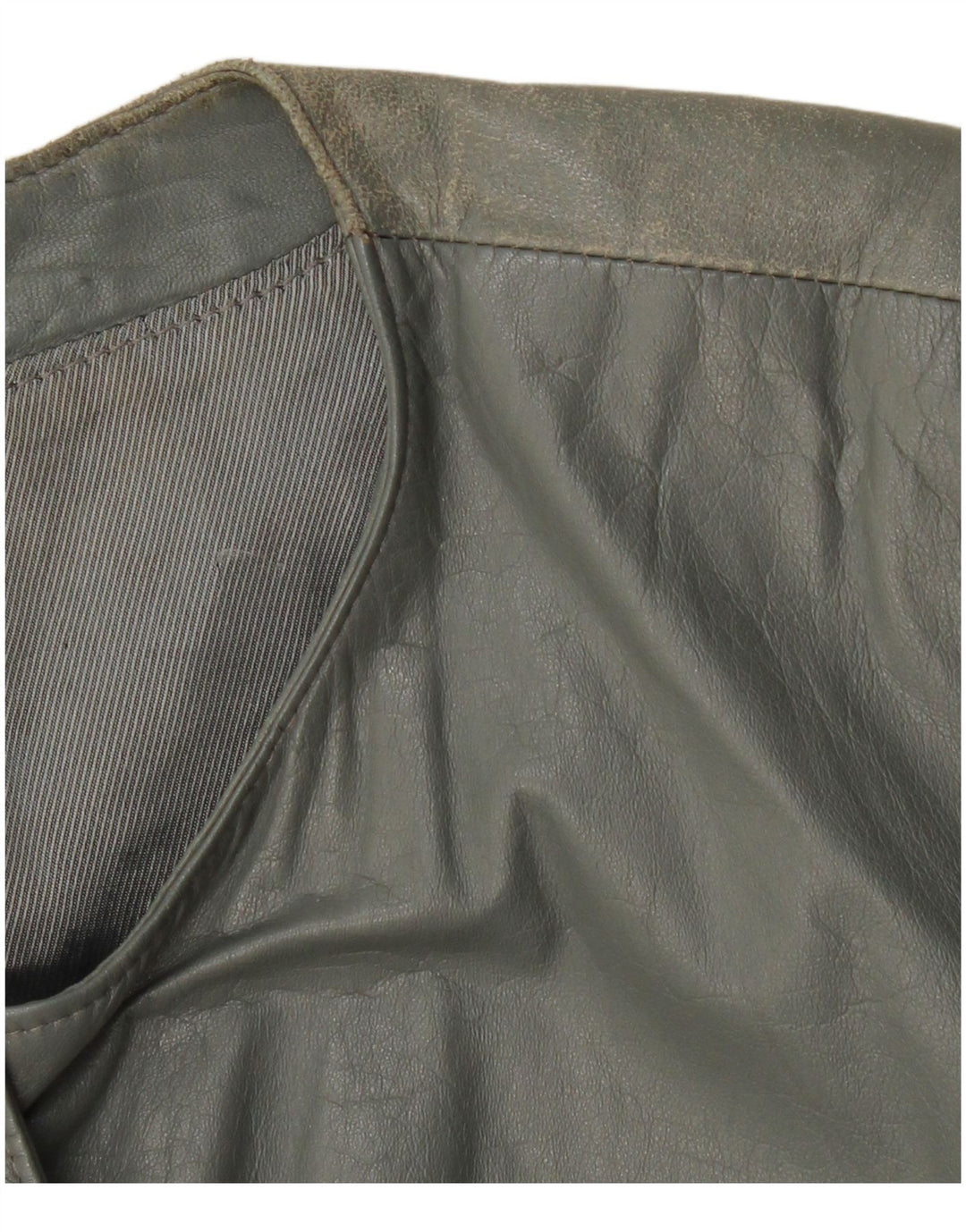 VINTAGE ženska kožna bomber jakna UK 12 Srednje siva koža