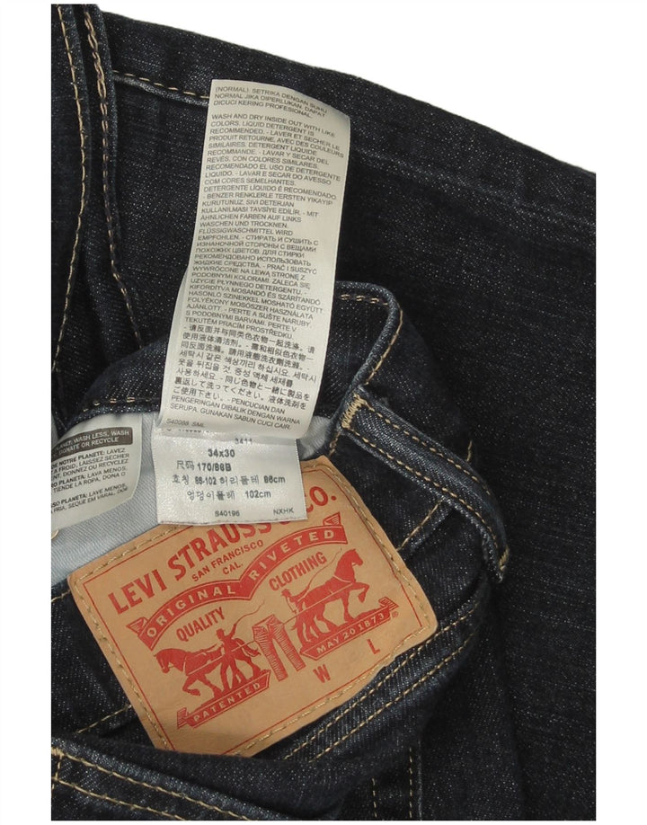 Levi's muške uske traperice W34 L30 tamnoplavi pamuk