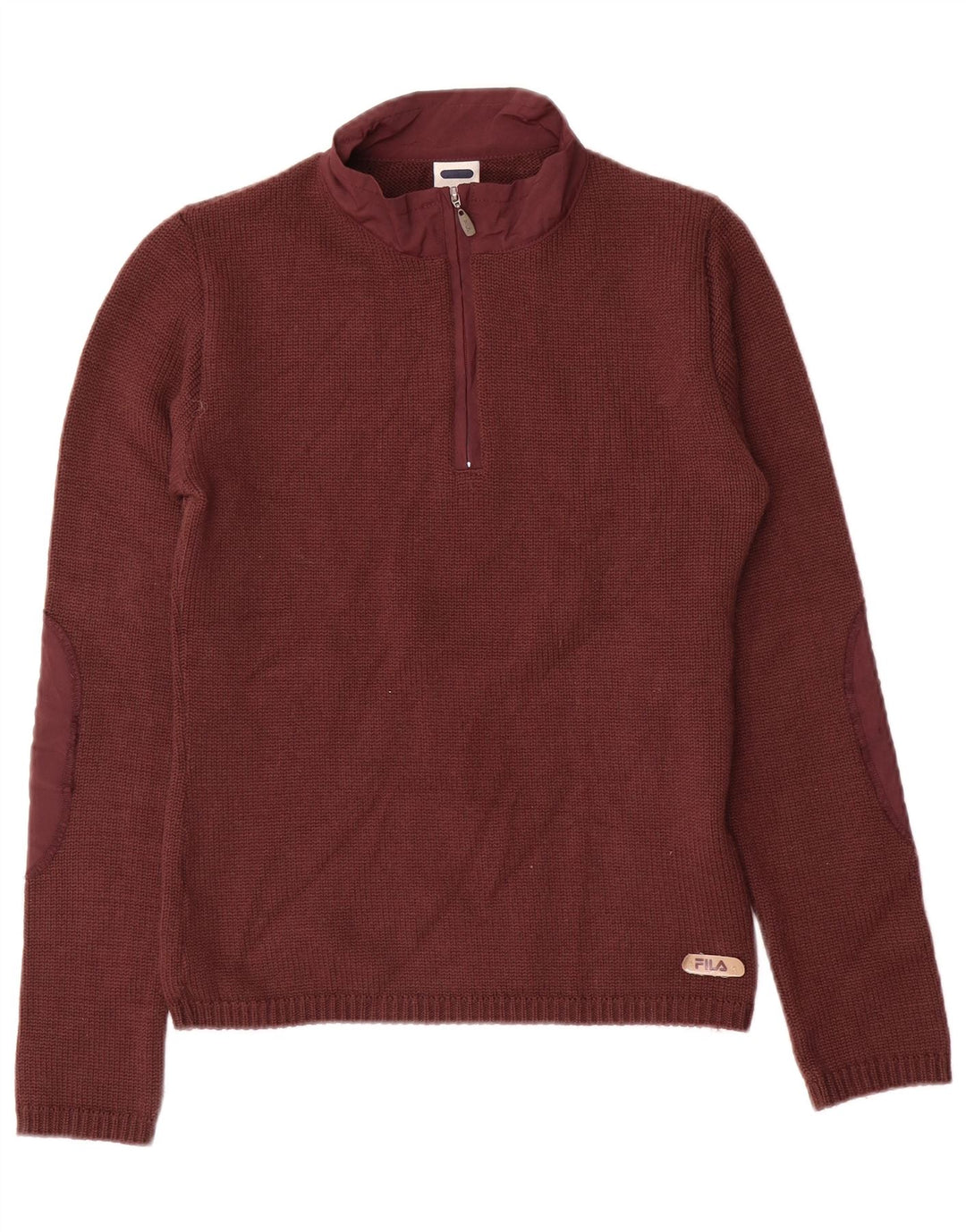 FILA ženski džemper s izrezom s patentnim zatvaračem UK 12 Srednje kestenjasta vuna