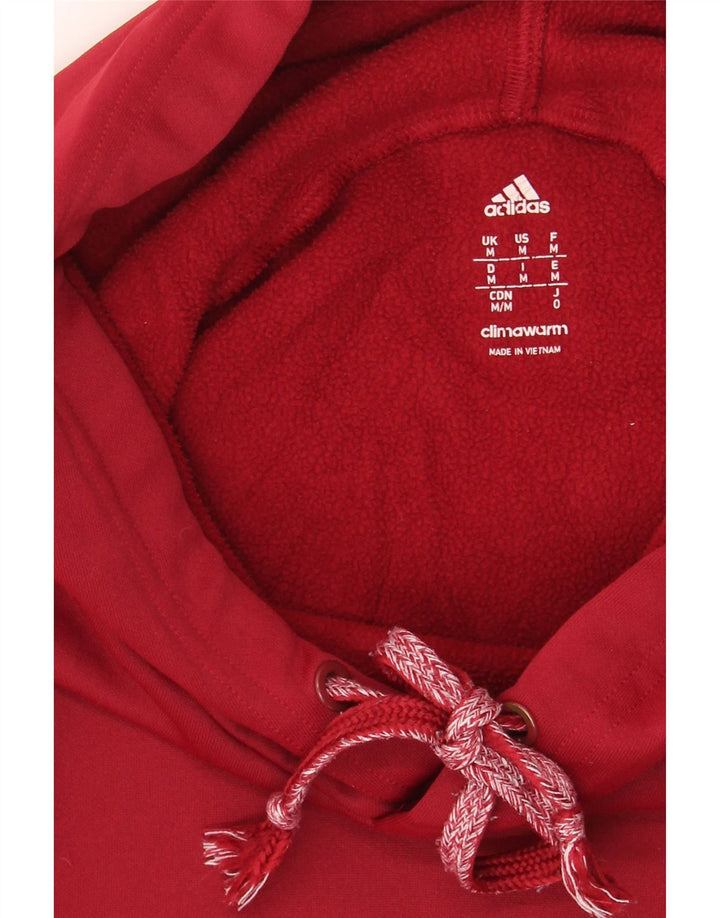 ADIDAS Mens Climawarm Hoodie Jumper Medium Red Polyester Vintage Adidas and Second-Hand Adidas from Messina Hembry 