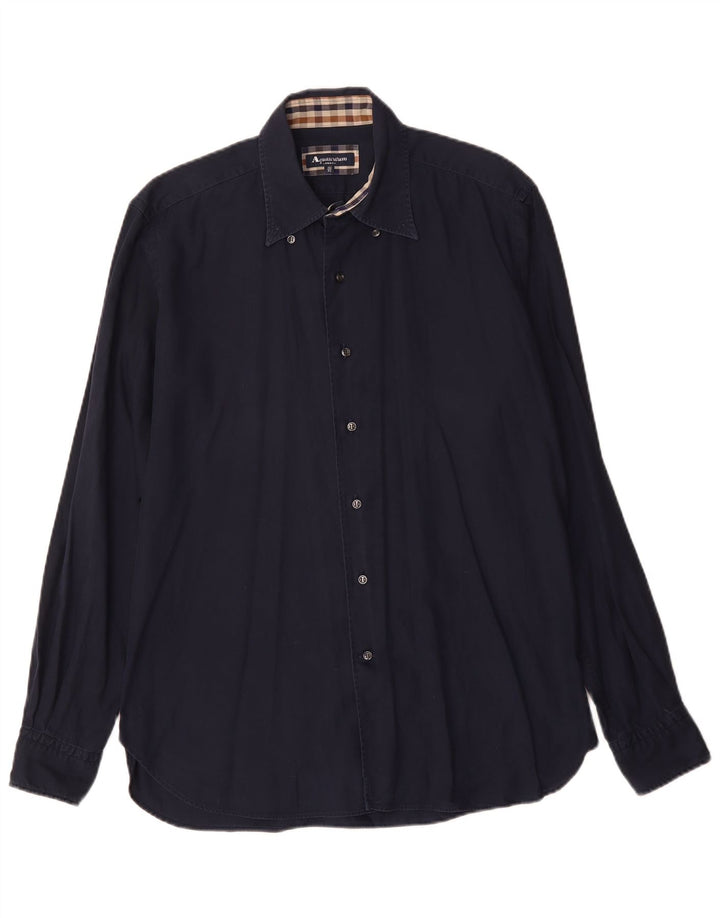 AQUASCUTUM muška košulja veličina 16 1/2 42 velika tamnoplava pamuk