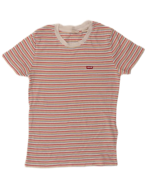 Levi's Womens T-Shirt Top UK 6 XS Multicoloured Striped Cotton