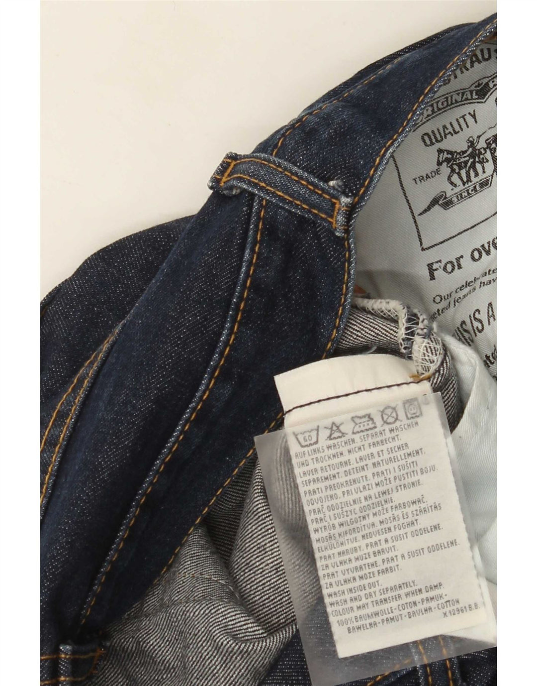Levi's ženske ravne traperice s oštećenim izgledom W29 L34 tamnoplavi pamuk