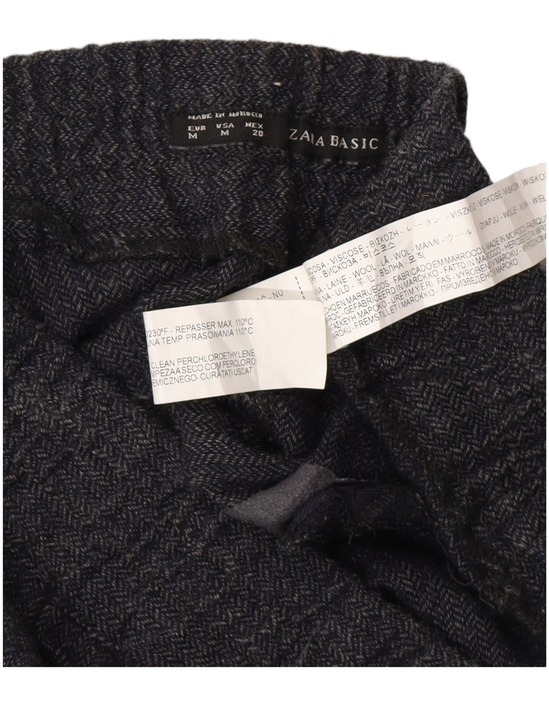 Zara ženske hlače za trčanje srednje veličine W28 L27 tamnoplava riblja kost od viskoze