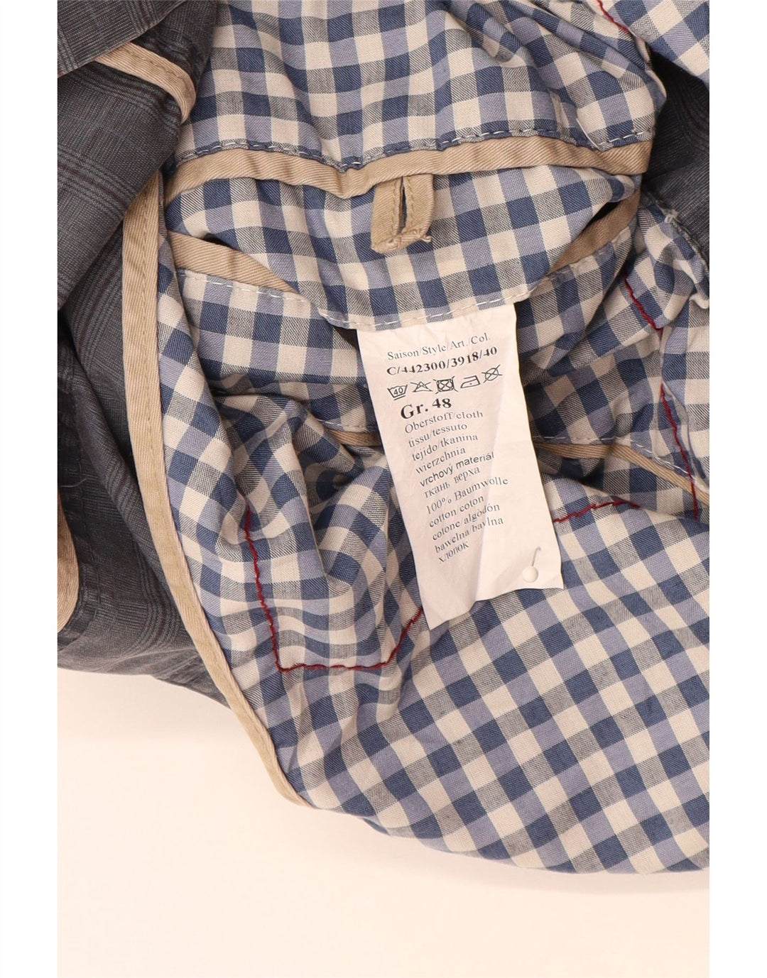 CAMEL ACTIVE Muška jakna sa 2 gumba IT 48 srednje plavi karirani pamuk