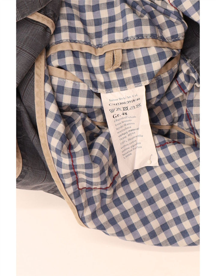 CAMEL ACTIVE Muška jakna sa 2 gumba IT 48 srednje plavi karirani pamuk