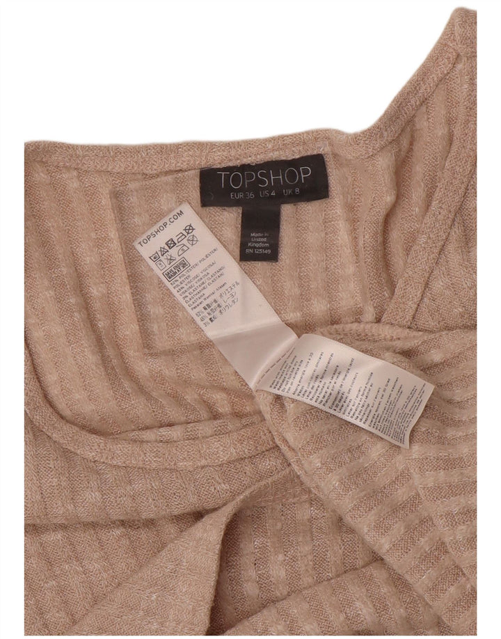 Topshop ženska majica dugih rukava s kratkim rukavima UK 8 Small Beige