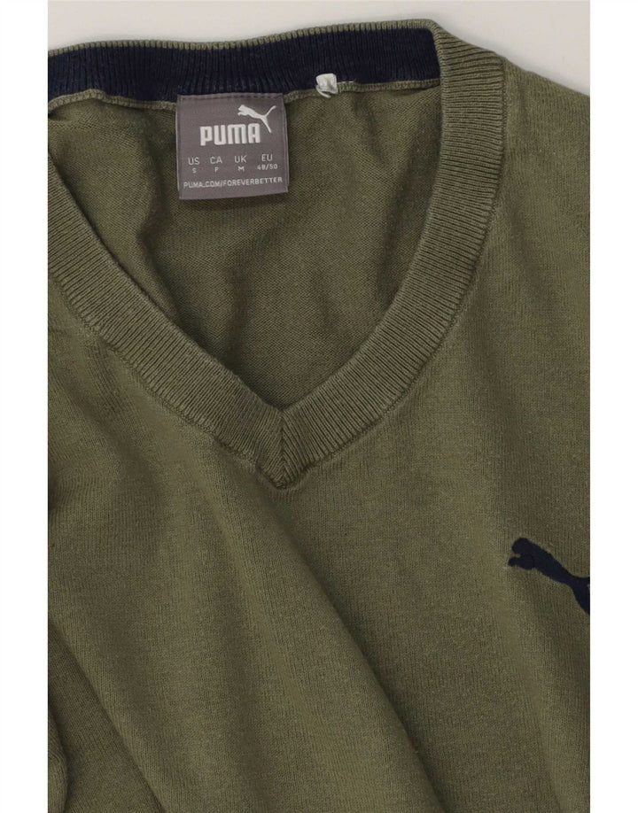 Puma muški džemper s V-izrezom srednje zelene boje