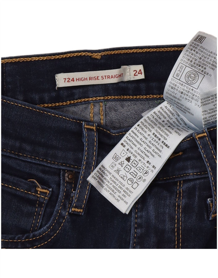 Levi's ženske ravne traperice visokog struka 724 W24 L30 plavi pamuk