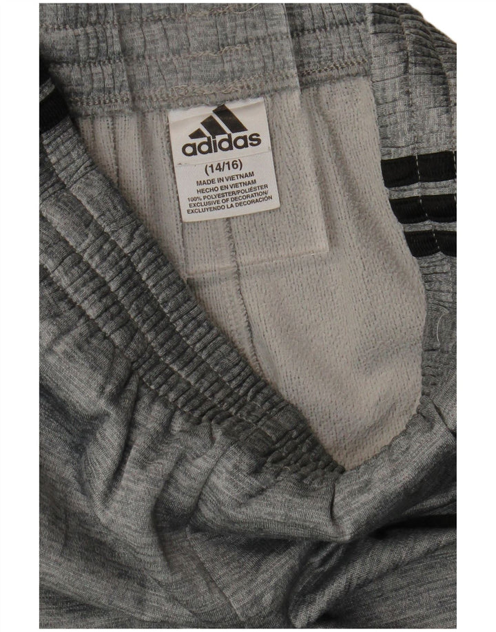ADIDAS Hlače za trenirku za dječake 14-15 godina Sivi flekasti poliester