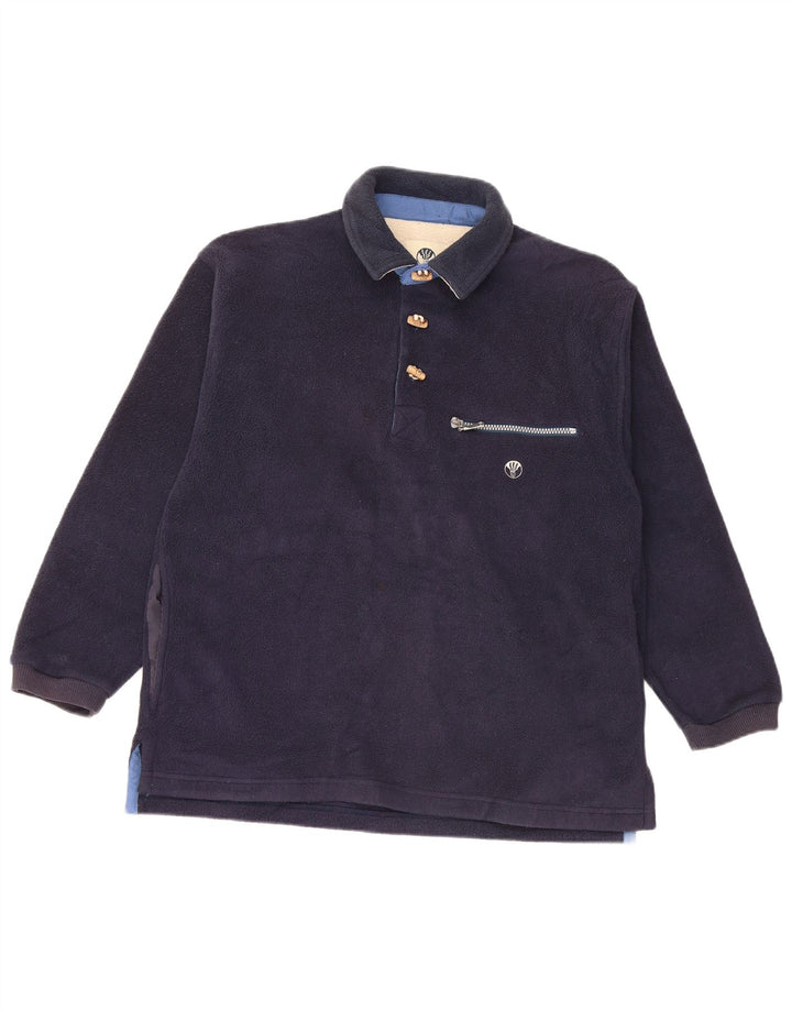 FAT FACE Muški džemper od flisa s polo izrezom Polartec širokog kroja XS tamnoplavi